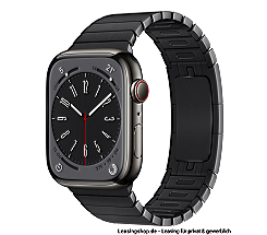 Apple Watch Series 8 GPS + Cellular leasen, 41 mm oder 45 mm Edelstahlgehäuse Graphit, Gliederarmband Space Schwarz